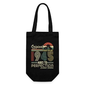 Vintage 1945 - Legendary 79th Birthday - Gift Bag for Bottles - black - Front