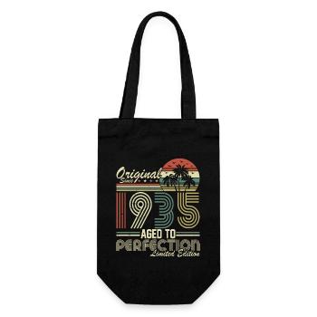 Vintage 1935 Geburtstag Retro - Geschenkbeutel für Flaschen - Schwarz - Vorne