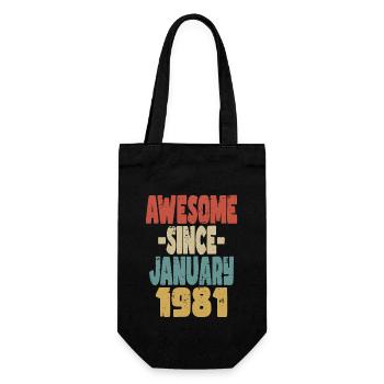 Fantastischer Januar 1981 - Geschenkbeutel für Flaschen - Schwarz - Vorne