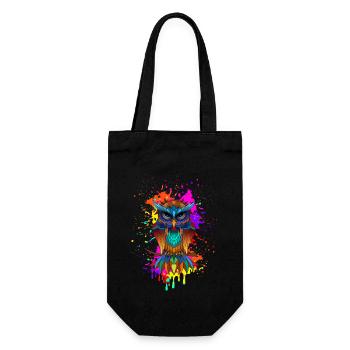 Eulenmandala - Geschenkbeutel für Flaschen - Schwarz - Vorne