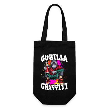 Gorilla-Graffiti - Geschenkbeutel für Flaschen - Schwarz - Vorne