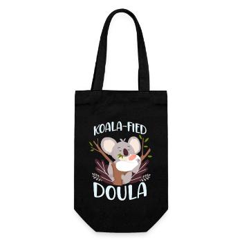 Doula Birth Worker Koala - Geschenkbeutel für Flaschen - Schwarz - Vorne