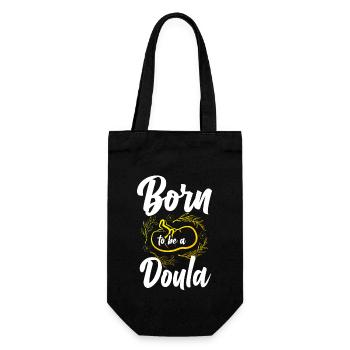 Doula Birth Worker Born To Be A - Gift Bag for Bottles - black - Front