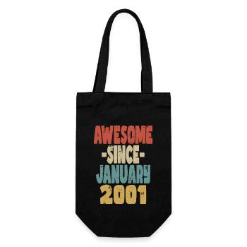 Awesome January 2001 - Gift Bag for Bottles - black - Front