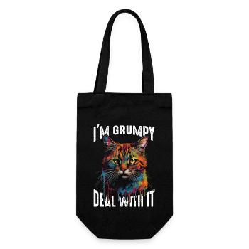 I'm grumpy. Deal with it - Gift Bag for Bottles - black - Front