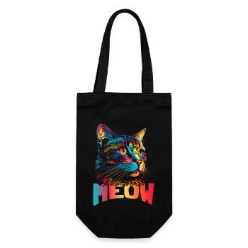 Meow katze - Geschenkbeutel für Flaschen - Schwarz - Vorne
