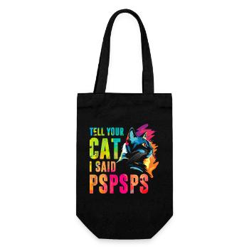Sag deiner Katze, ich habe Pspsps gesagt - Geschenkbeutel für Flaschen - Schwarz - Vorne
