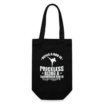 Being a Dad is Priceless Being a Taekwondo Dad - Gift Bag for Bottles - black - Front