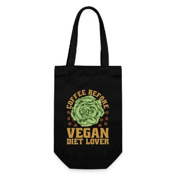 Vegan Diet Lover Coffee Vegetarian Coffee Lover - Gift Bag for Bottles - black - Front