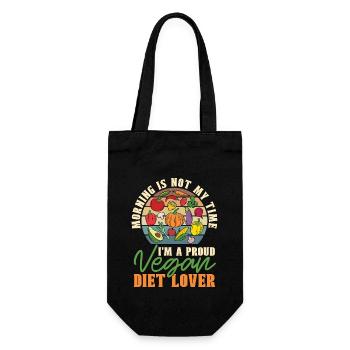 Végétalien Diet Lover Morning Is Not My Time Nourriture végétalienne - Sac à bouteille - noir - Devant
