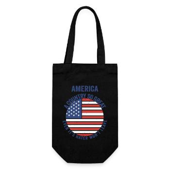 Amerika: Ein Land, das so großartig ist, dass die USA patriotisch sind - Geschenkbeutel für Flaschen - Schwarz - Vorne