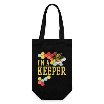 Imker Geschenk Bienen Vintage - Geschenkbeutel für Flaschen - Schwarz - Vorne