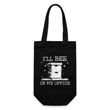 Imker Geschenk Bienen Vintage - Geschenkbeutel für Flaschen - Schwarz - Vorne