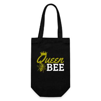 Imker Geschenk Bienen Vintage - Geschenkbeutel für Flaschen - Schwarz - Vorne
