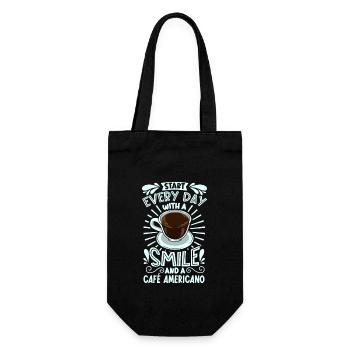 Smile with Café Americano - Gift Bag for Bottles - black - Front