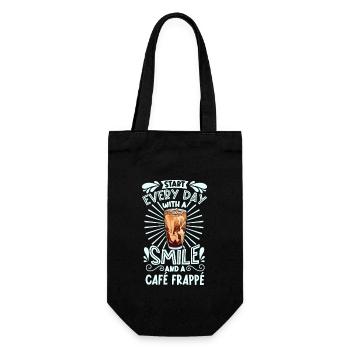 Smile with Café Frappé - Gift Bag for Bottles - black - Front