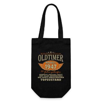 Millésime 1947 - 77e anniversaire Style rétro - Sac à bouteille - noir - Devant