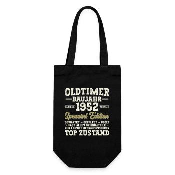 Legendärer Jahrgang 1952 - 72 Jahre Geburtstag - Geschenkbeutel für Flaschen - Schwarz - Vorne