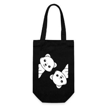 Humor little weasel - Gift Bag for Bottles - black - Front
