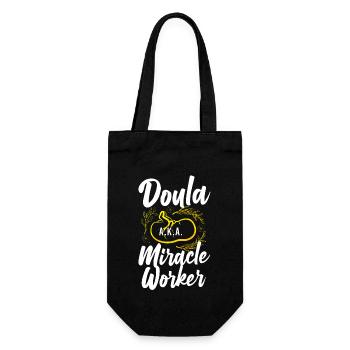Doula Birth Worker Doula A.K.A. - Geschenkbeutel für Flaschen - Schwarz - Vorne