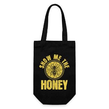Imker Geschenk Bienen - Geschenkbeutel für Flaschen - Schwarz - Vorne