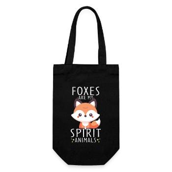 Charmantes Kawaii-Fuchs-Design für Naturliebhaber - Geschenkbeutel für Flaschen - Schwarz - Vorne