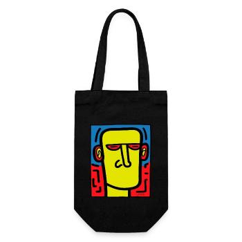 Pop Art Art Portrait, Muet, Silence - Sac à bouteille - noir - Devant