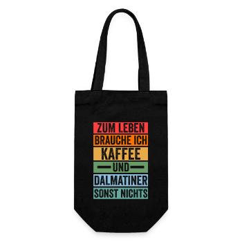 Kaffee Hund Dalmatiner - Geschenkbeutel für Flaschen - Schwarz - Vorne