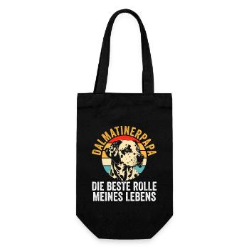 Papa Hundepapa Hund Dalmatiner - Geschenkbeutel für Flaschen - Schwarz - Vorne