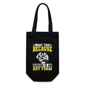 Muay Thai because kicking is an art form - Gift Bag for Bottles - black - Front
