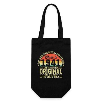 Vintage Geburtstag 1941 - Geschenkbeutel für Flaschen - Schwarz - Vorne