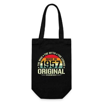 Vintage 1957 - Birthday Shirt - Retro Style - Gift Bag for Bottles - black - Front