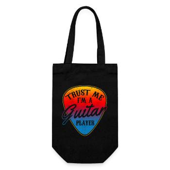 Gitarre Geschenk Vintage Gitarrist - Geschenkbeutel für Flaschen - Schwarz - Vorne