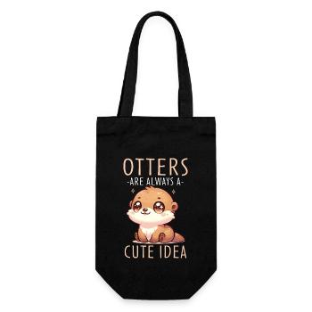 Adorable illustration de loutre pour les amateurs d’animaux - Sac à bouteille - noir - Devant