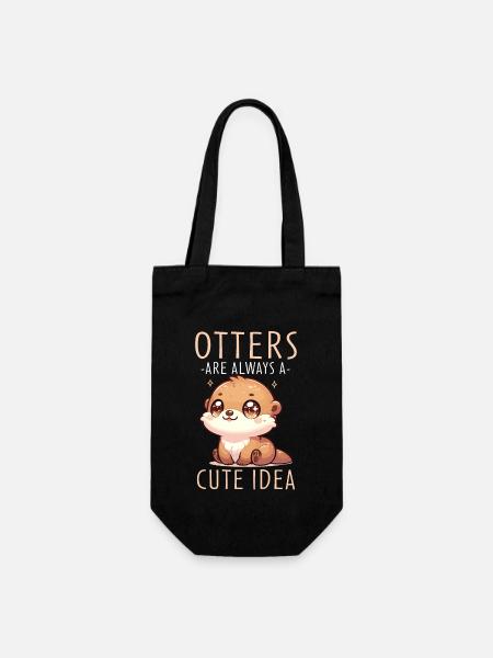Adorable illustration de loutre pour les amateurs d’animaux - Sac à bouteille - noir