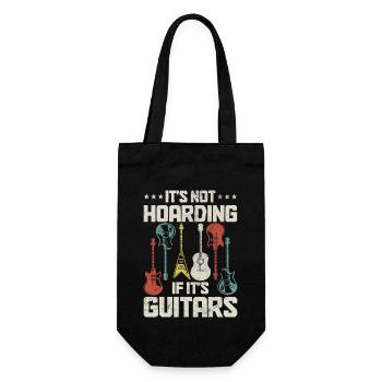 Gitarre Geschenk Vintage Gitarrist - Geschenkbeutel für Flaschen - Schwarz - Vorne