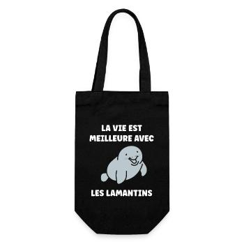 Drôle bébé minimaliste simple petit lamantin - Sac à bouteille - noir - Devant
