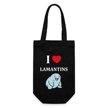 Drôle bébé minimaliste simple petit lamantin - Sac à bouteille - noir - Devant