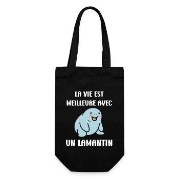 Drôle bébé minimaliste simple petit lamantin - Sac à bouteille - noir - Devant