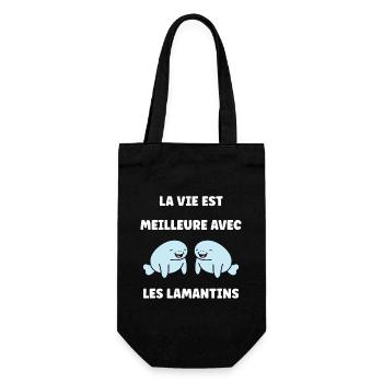 Drôle bébé minimaliste simple petit lamantin - Sac à bouteille - noir - Devant