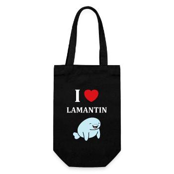 Drôle bébé minimaliste simple petit lamantin - Sac à bouteille - noir - Devant