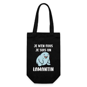 Drôle bébé minimaliste simple petit lamantin - Sac à bouteille - noir - Devant