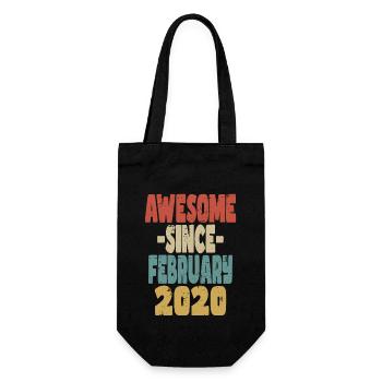Awesome February 2020 - Gift Bag for Bottles - black - Front