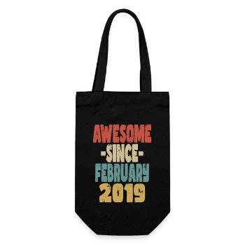 Awesome February 2019 - Gift Bag for Bottles - black - Front