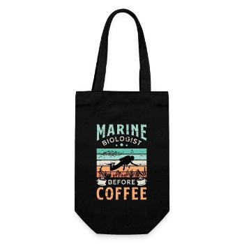 Marine Biologist Before Ocean Life Coffee Lover - Gift Bag for Bottles - black - Front