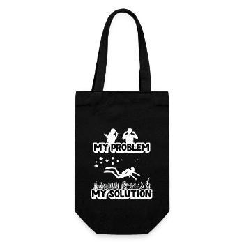 Marine Biologist My Problem My Pictogram Dad Mom - Gift Bag for Bottles - black - Front