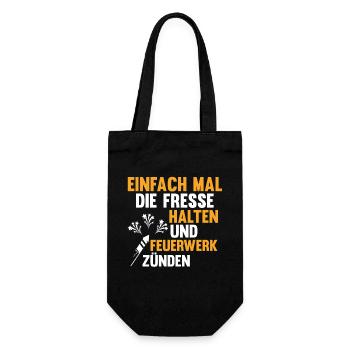 Neujahr Feuerwerk Silvester - Geschenkbeutel für Flaschen - Schwarz - Vorne