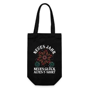 Neujahr Feuerwerk Silvester - Geschenkbeutel für Flaschen - Schwarz - Vorne
