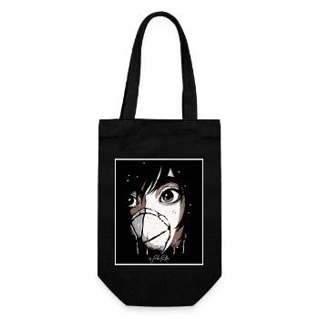 Manga Anime Jugendliche mit Maske - Geschenkbeutel für Flaschen - Schwarz - Vorne