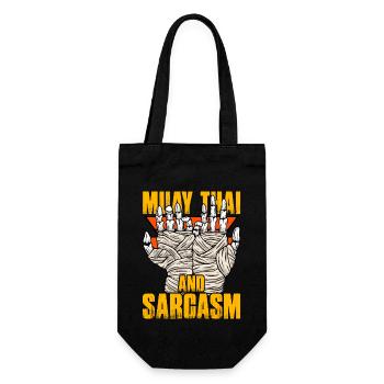 Muay Thai and Sarcasm - Gift Bag for Bottles - black - Front